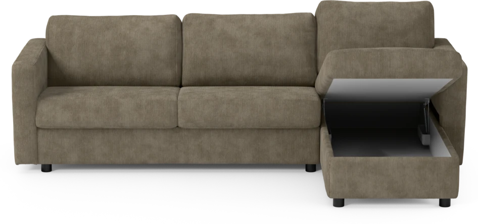 Lindö - Bäddsoffa 2,5-sits med schäslong, vändbar - Beige