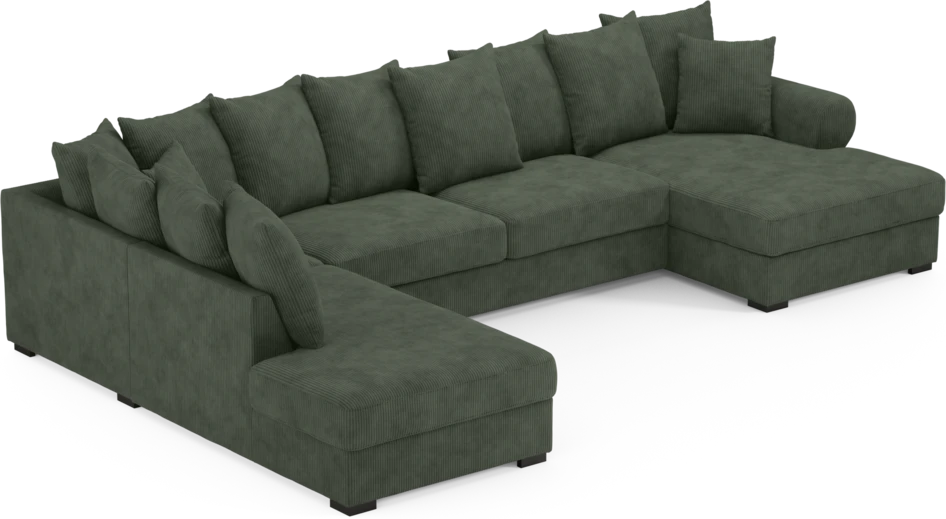 Town - 3-sits soffa med divan vänster och schäslong höger - Grön