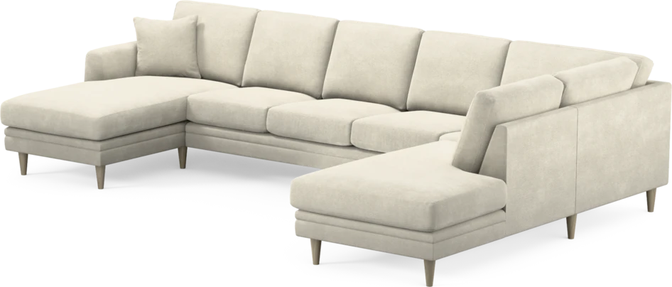 Eden - 3-sits soffa med schäslong vänster och divan höger - Vit