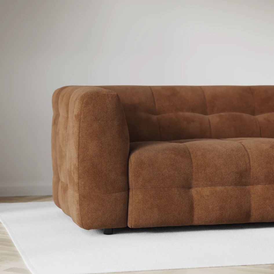 Bella - 3-sits soffa med divan vänster - Orange