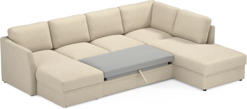Öland - Bäddsoffa med schäslong vänster och divan höger - Beige