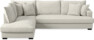 Mila - 3-sits soffa med divan vänster, hel dyna - Vit