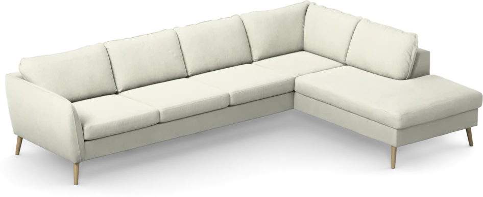 County - 3-sits soffa med divan höger - Vit