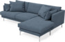 Harper - 4-sits med schäslong höger  - Blå
