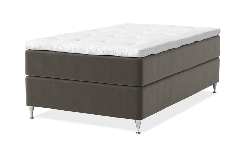 Dream Delux - Kontinentalsäng, enkelsäng med bäddmadrass Dream Delux vit - Brun