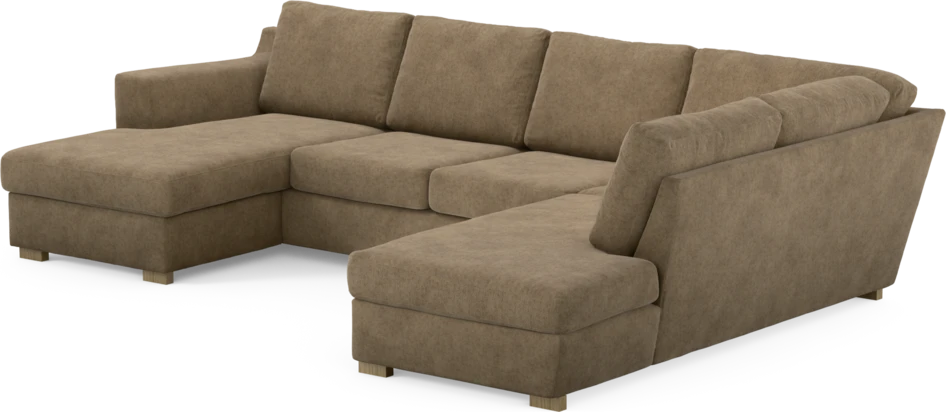 Friday - 3-sits soffa med schäslong vänster och divan höger - Brun