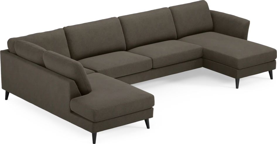 Bridge - 3-sits soffa med divan vänster och schäslong höger - Brun