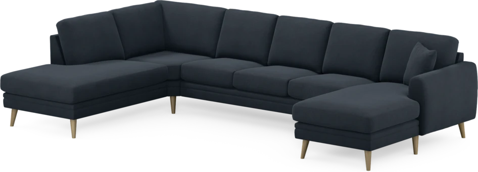 Eden - 3-sits soffa med divan vänster och schäslong höger - Blå