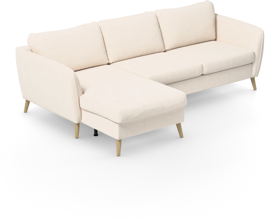 County - 3-sits soffa med flyttbar schäslong - Vit
