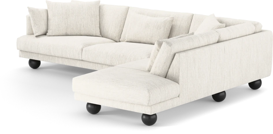 Harper - 3-sits soffa med divan höger - Vit
