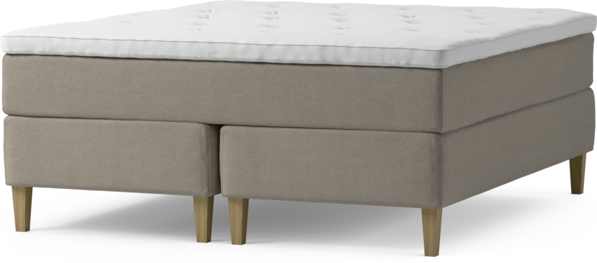 Delux Exclusive - Kontinentalsäng, dubbelsäng med bäddmadrass och sängben - Beige