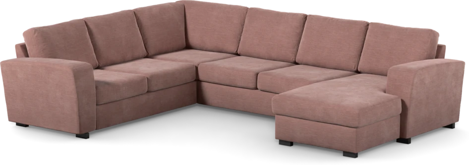 Friday - Hörnsoffa, 2+3-sits med schäslong höger - Rosa