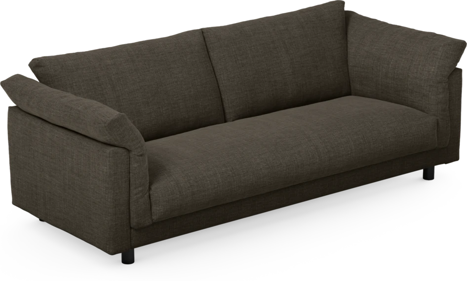 Cherrie - 3-sits soffa, hel dyna, fast klädsel - Brun