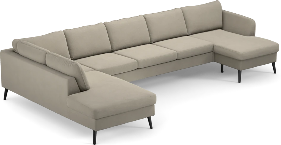 County - 4-sits soffa med divan vänster och schäslong höger - Grå