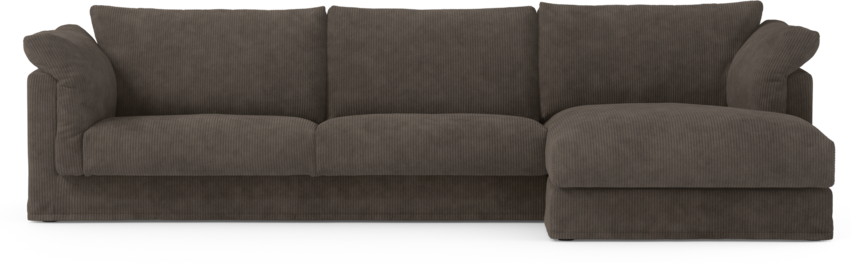 Cherrie Klädsel - Klädsel till 3-sits med schäslong höger - Brun