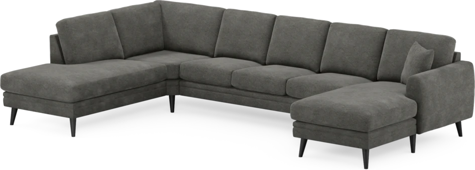 Eden - 3-sits soffa med divan vänster och schäslong höger - Grå
