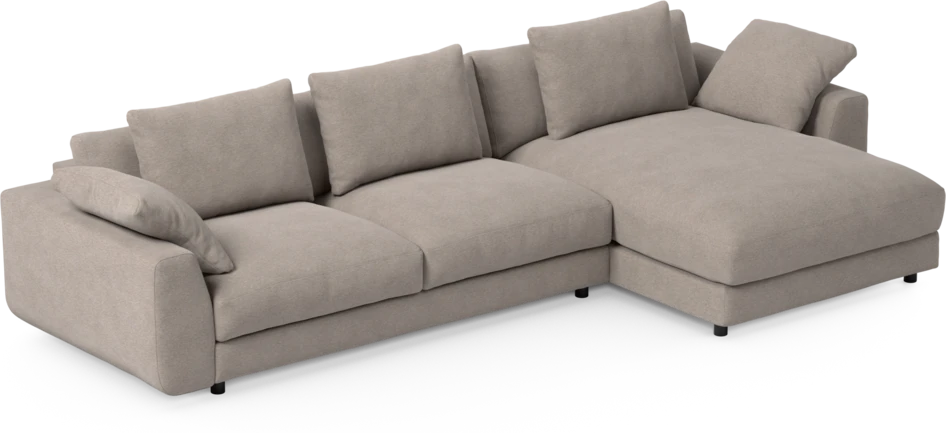 Amie - 3-sits med schäslong höger - Beige