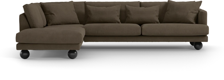 Harper - 3-sits soffa med divan vänster - Brun