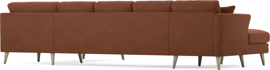 Eden - 3-sits soffa med schäslong vänster och divan höger - Orange