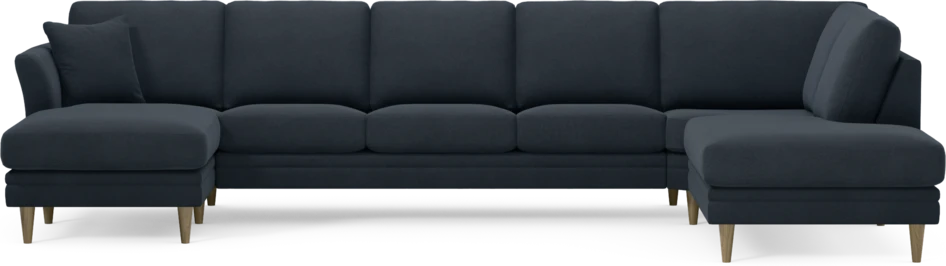 Eden - 3-sits soffa med schäslong vänster och divan höger - Blå