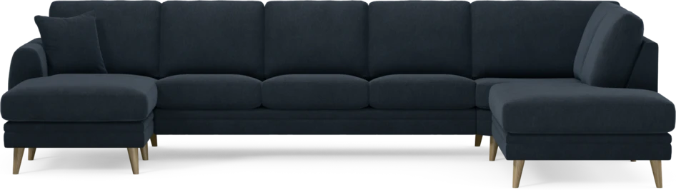 Eden - 3-sits soffa med schäslong vänster och divan höger - Blå