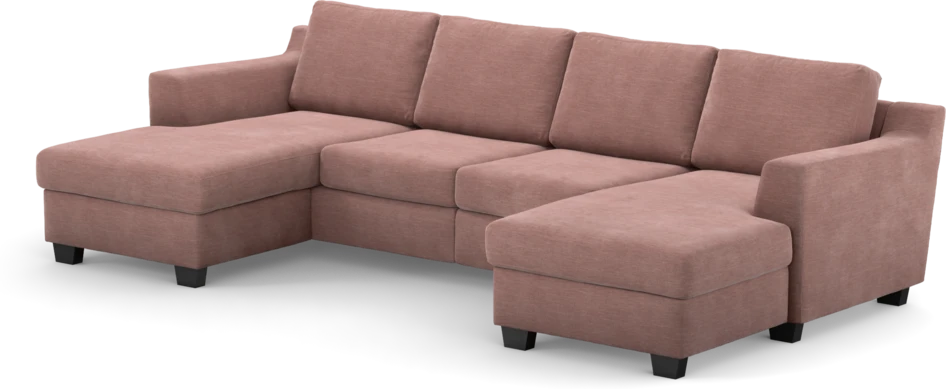Friday - 2-sits soffa med två schäslonger - Rosa