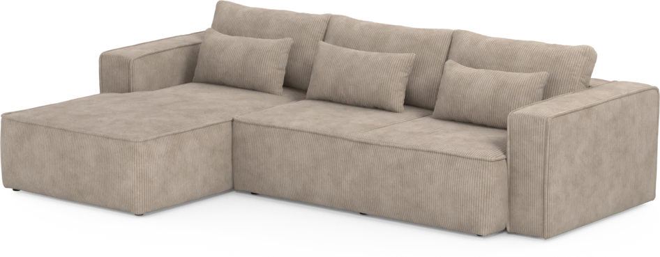Ide - Bäddsoffa 3-sits med schäslong vänster - Beige