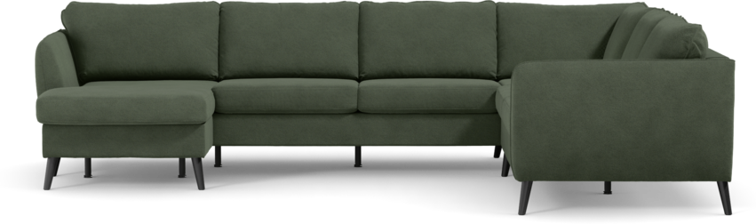 County - Hörnsoffa, 3+2-sits med schäslong vänster - Grön