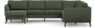 County - Hörnsoffa, 3+2-sits med schäslong vänster - Grön