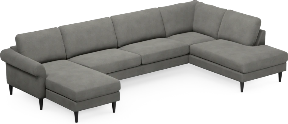 Bridge - 3-sits soffa med schäslong vänster och divan höger - Grå