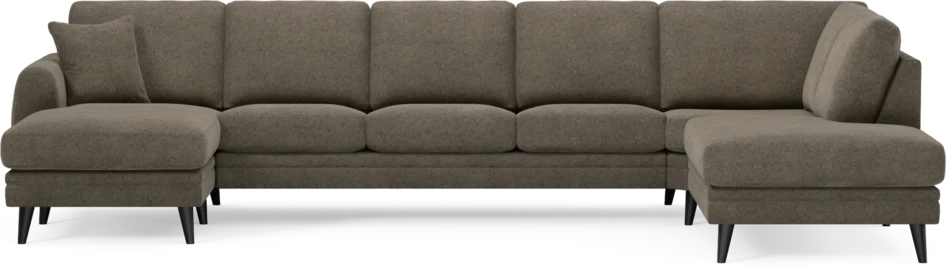 Eden - 3-sits soffa med schäslong vänster och divan höger - Brun