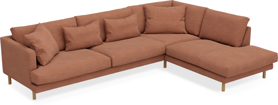 Harper - 3-sits soffa med divan höger - Orange