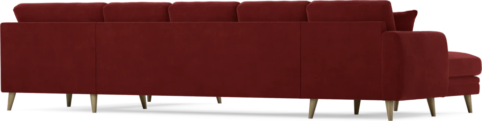 Eden - 3-sits soffa med schäslong vänster och divan höger - Röd
