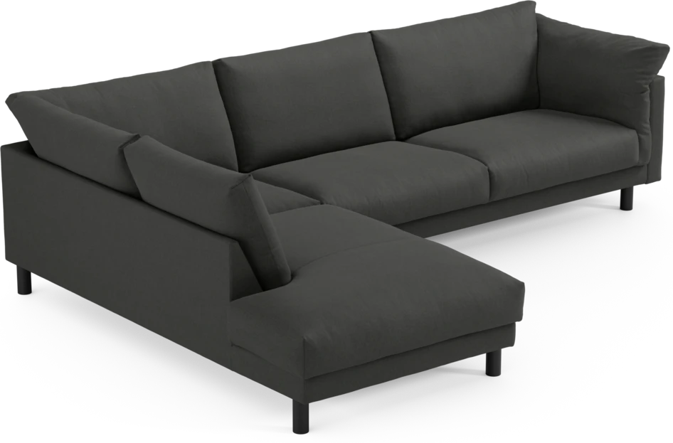 Cherrie - 3-sits soffa med divan vänster, fast klädsel - Grå