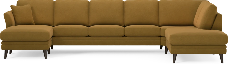Eden - 3-sits soffa med schäslong vänster och divan höger - Gul