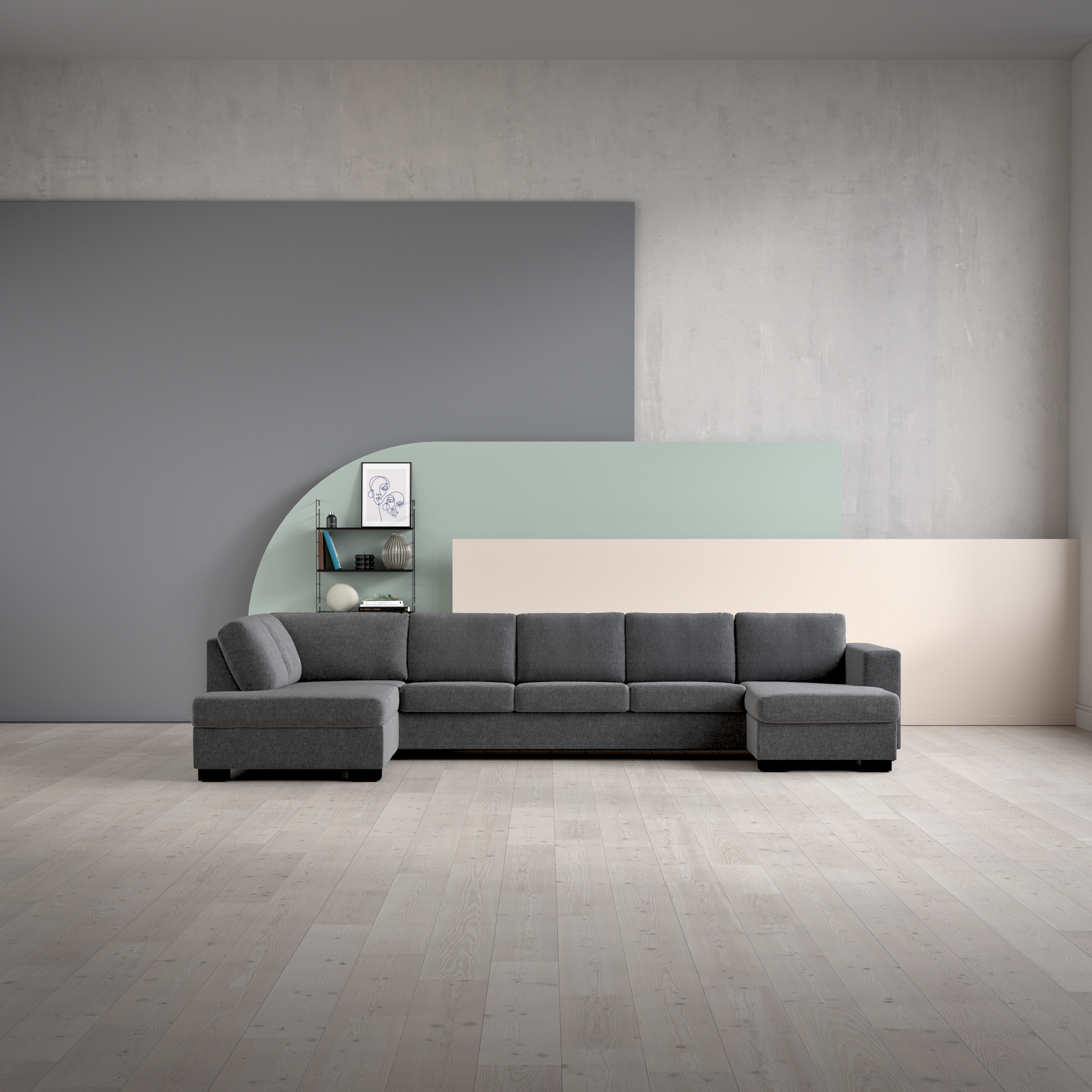 Nevada, 4-sits soffa med divan vänster och schäslong höger