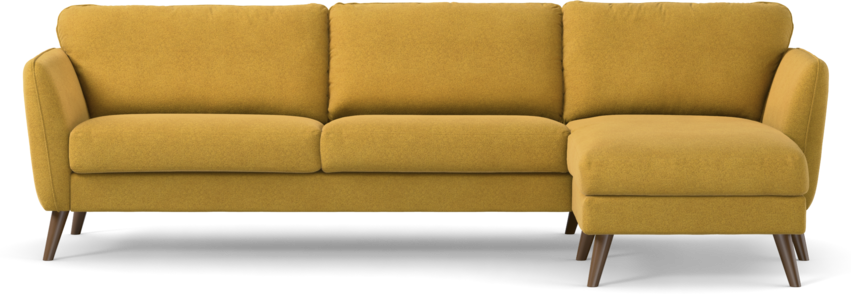 Bridge - 3-sits soffa med schäslong höger - Gul