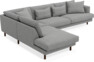 Harper - 3-sits soffa med divan vänster - Grå
