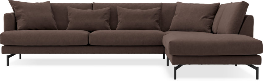 Harper - 3-sits soffa med divan höger - Brun