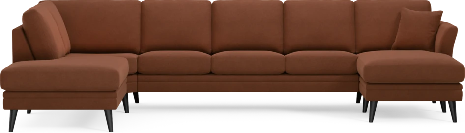 Eden - 3-sits soffa med divan vänster och schäslong höger - Orange