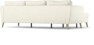 County - 3-sits soffa med flyttbar schäslong - Vit