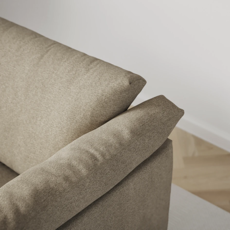 Cherrie - 3-sits soffa med divan vänster, fast klädsel - Grå