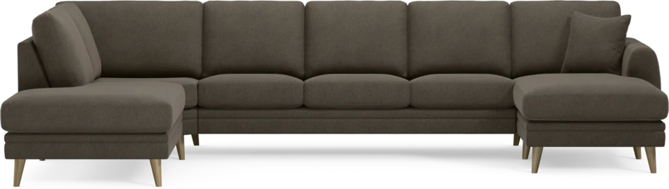Eden - 3-sits soffa med divan vänster och schäslong höger - Brun