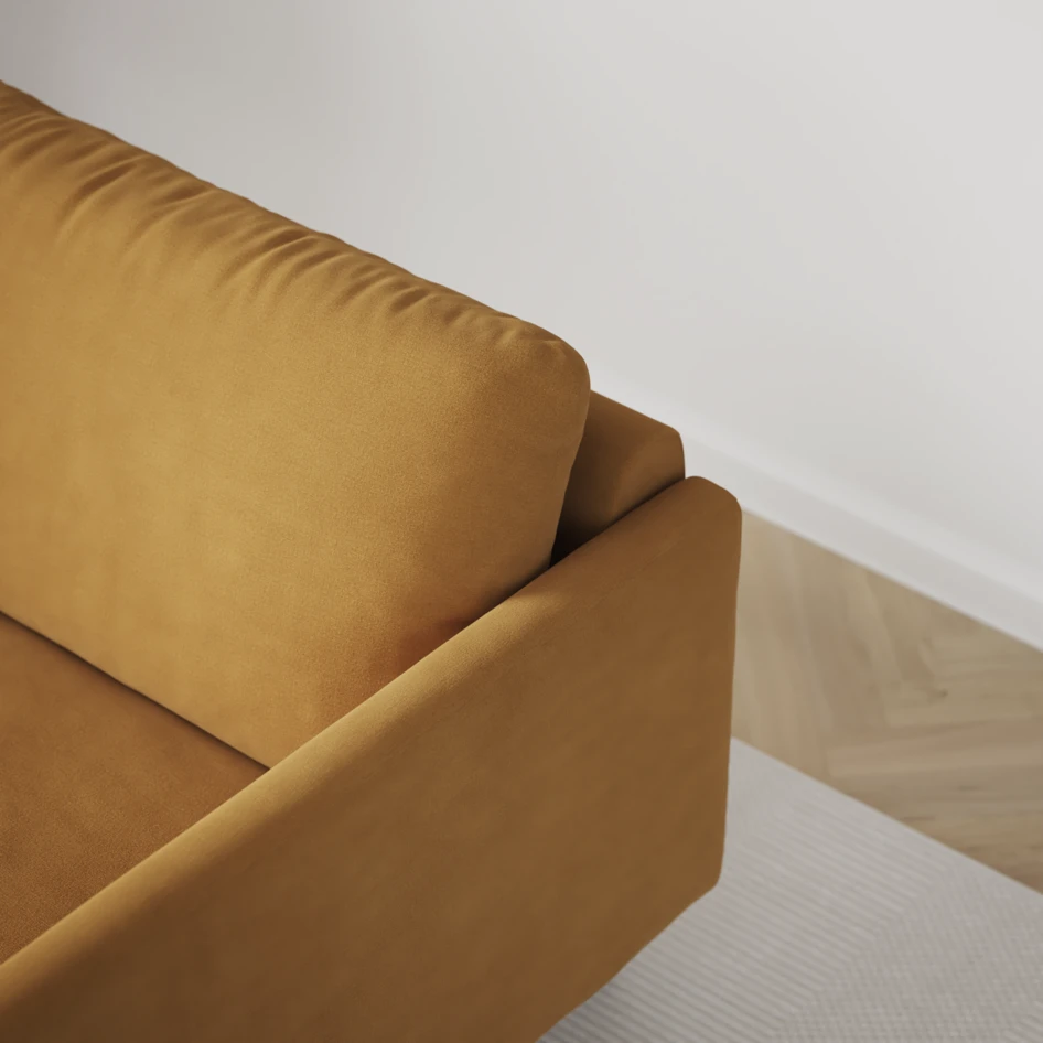Madison Lux - 2-sits soffa med divan vänster och schäslong höger - Gul