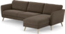 Bridge - 3-sits soffa med schäslong höger - Brun