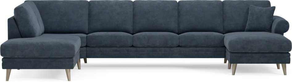 Eden - 3-sits soffa med divan vänster och schäslong höger - Blå