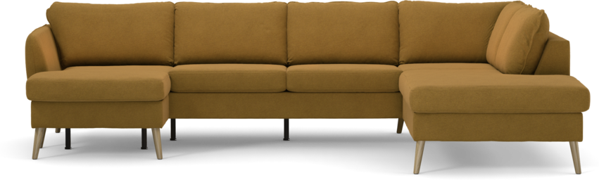 County - 3-sits soffa med schäslong vänster och divan höger - Gul