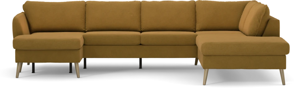 County - 3-sits soffa med schäslong vänster och divan höger - Gul