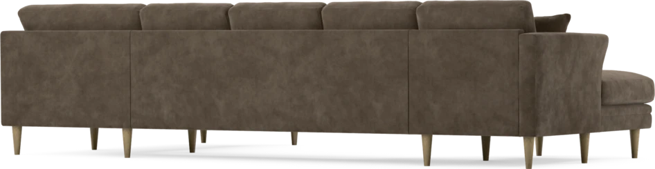 Eden - 3-sits soffa med schäslong vänster och divan höger - Brun
