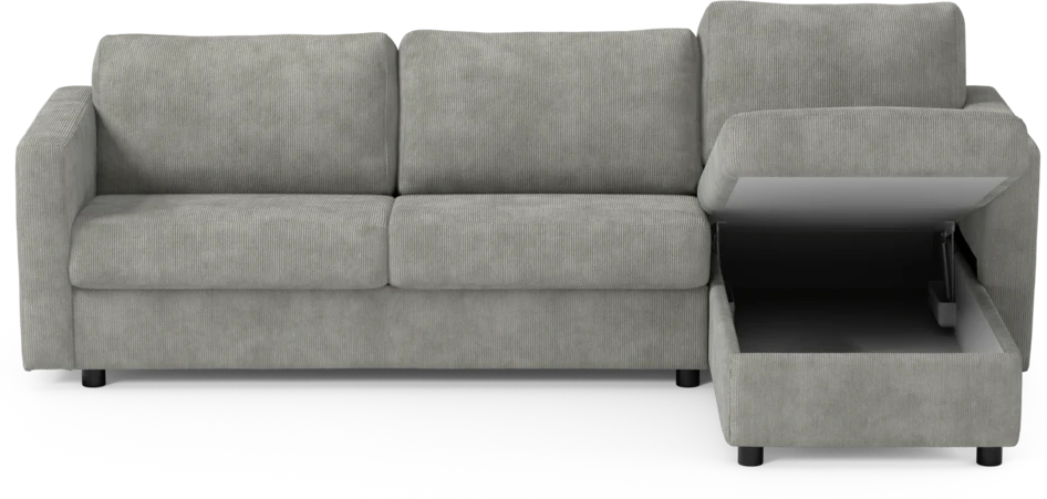Lindö - Bäddsoffa 2,5-sits med schäslong, vändbar - Grå
